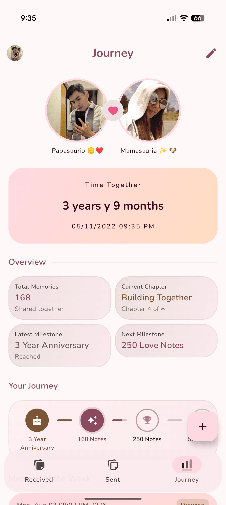 Love Notes – Sent feed