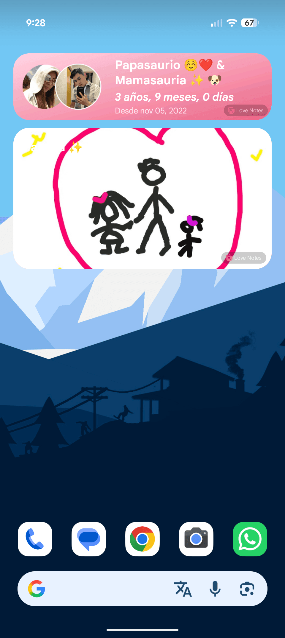 Love Notes – Widget on home screen