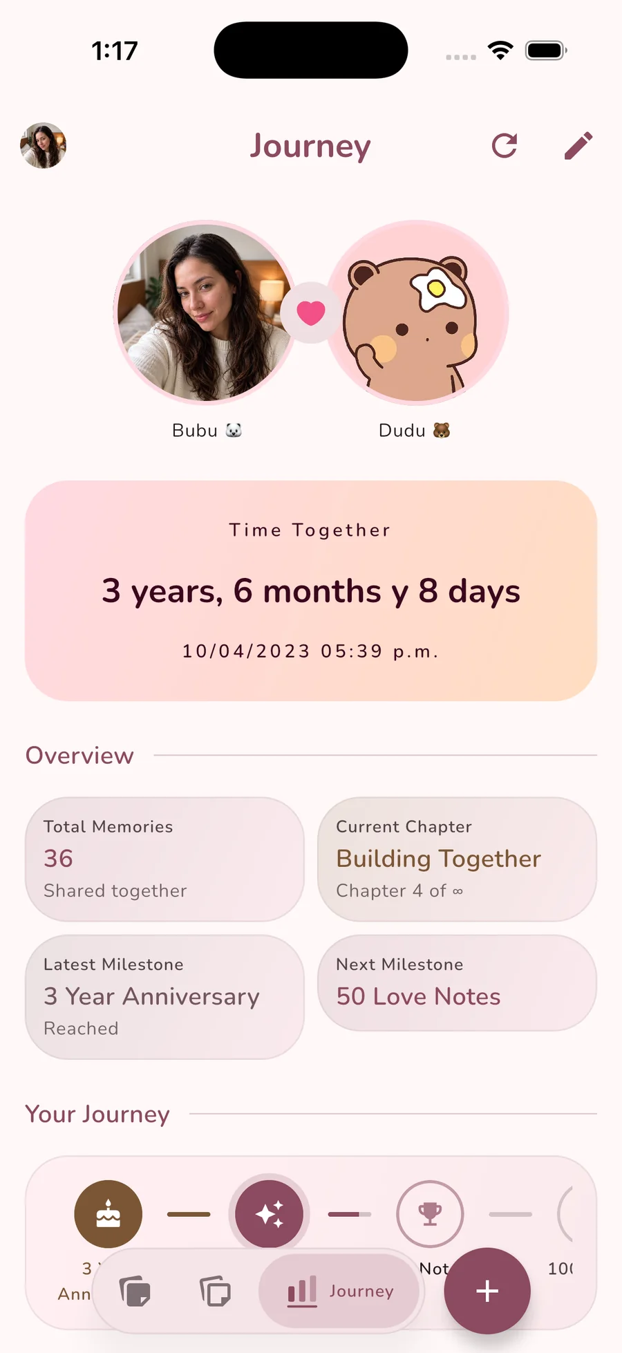 Your story and time together in Love Notes